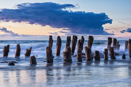 Evening on shore of the Baltic Sea の写真素材