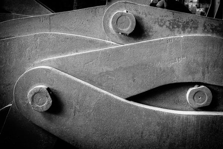Detail of a steel machine の写真素材