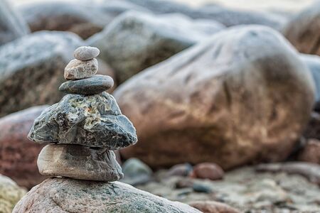 Stones on shore of the Baltic Sea の写真素材