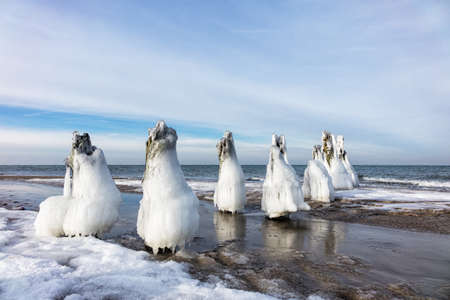 Winter on shore of the Baltic Sea の写真素材