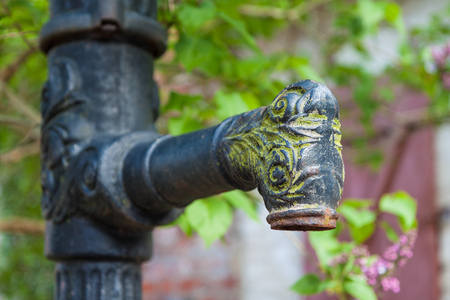Detail of a historical pump.の写真素材
