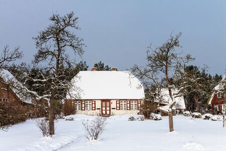 Building in Born (Germany) in winter.のeditorial素材