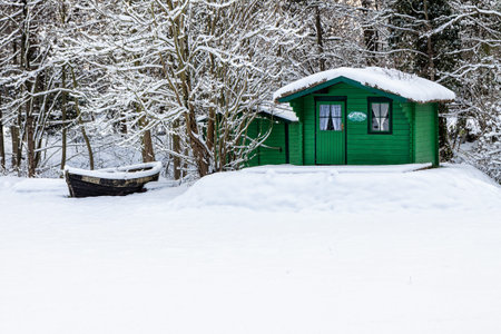 Building in Born (Germany) in winter.のeditorial素材