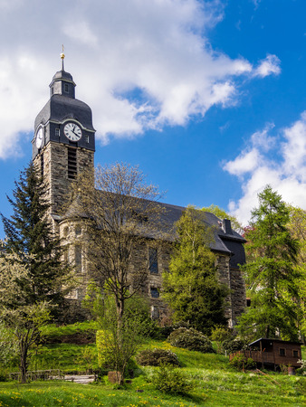 A church in Lauscha (Germany).の写真素材