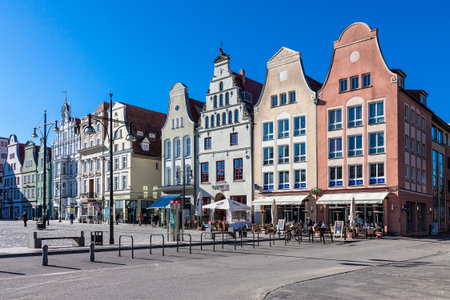 Historical buildings in Rostock (Germany).