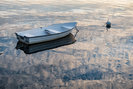 Boat on the Baltic Sea in the morning.