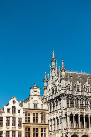 Historical buildings in Brussels (Belgium) with blue sky.のeditorial素材
