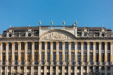 Historical buildings in Brussels (Belgium) with blue sky.のeditorial素材