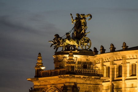 Quadriga on the Semperoper in Dresden (Germany).の写真素材