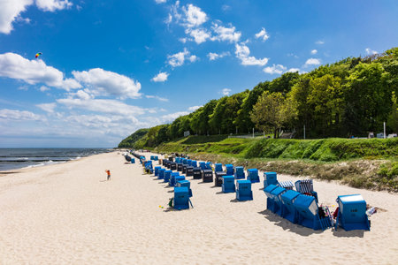 The beach in Koserow on the island Usedom, Germany.の写真素材