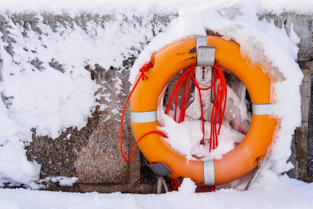 Winter on shore of the Baltic Sea in Sassnitz, Germany.の写真素材