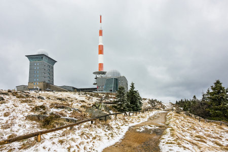Landscape with trees in the Harz area, Germany.の写真素材