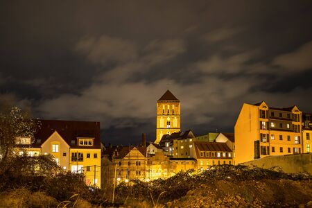 View to the a church in Rostock, Germany.の写真素材