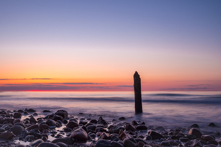 Baltic Sea coast in the evening in Kuehlungsborn, Germany.の写真素材