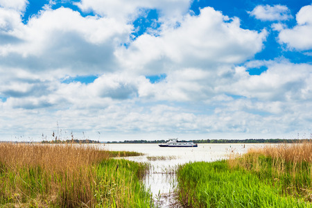 Passenger ship on a lake in Wiek, Germany.のeditorial素材