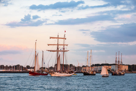 Windjammer on the Baltic Sea in Warnemuende, Germany.