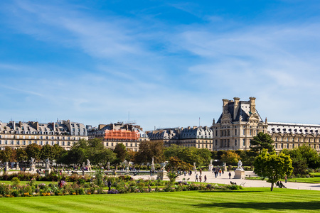 View to the Jardin des Tuileries in Paris, France.のeditorial素材