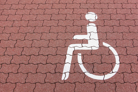 Parking area pictogram for wheel chair users.の写真素材