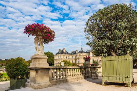 View to the Jardin du Luxembourg in Paris, France.の写真素材