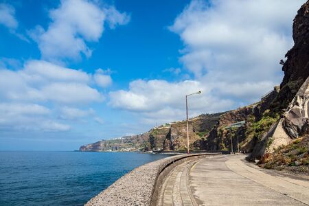 Street in Ribeira Brava on the island Madeira, Portugal.の写真素材