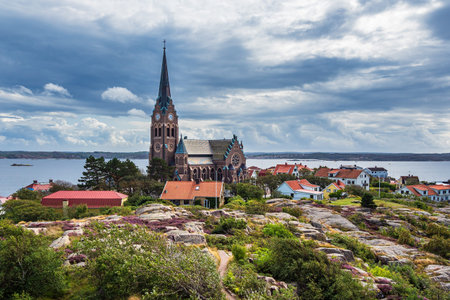 View to the city Lysekil in Sweden.