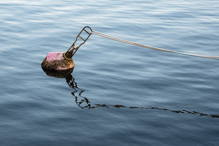 Buoy in the river Warnow in Rostock, Germany.