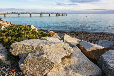 Pier in Sassnitz on the island Ruegen, Germany.の写真素材