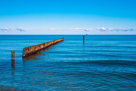 Groyne on the Baltic Sea coast in Nienhagen, Germany.の写真素材