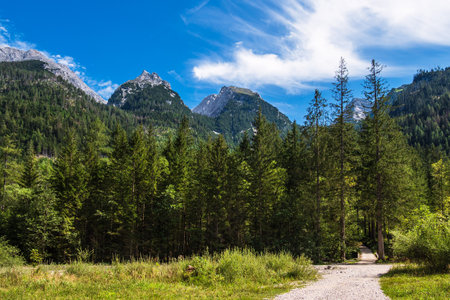 Landscape in the valley Klausbachtal in the Berchtesgaden Alps, Germany.の写真素材