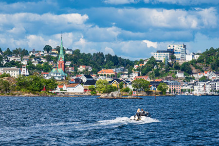 View to the city Arendal in Norway.の写真素材