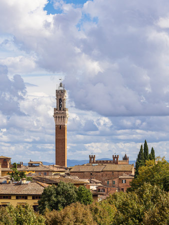 View over the city of Siena in Italy.の写真素材