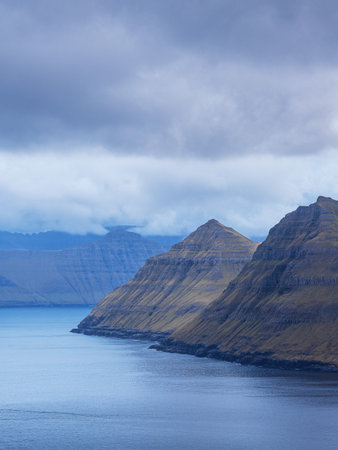 Fjord Funningsfjordur on the Faroe Island of Eysturoy.