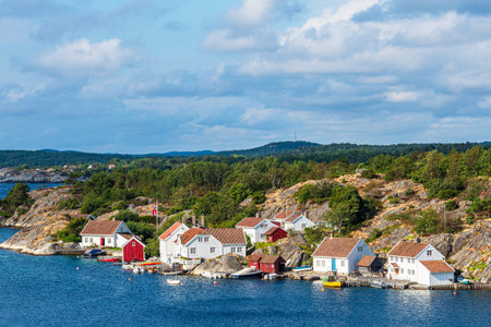 View to the village BrekkestÃ¸ in Norway.