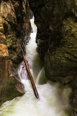 Breitachklamm gorge near Oberstdorf in Bavaria, Germany.の写真素材