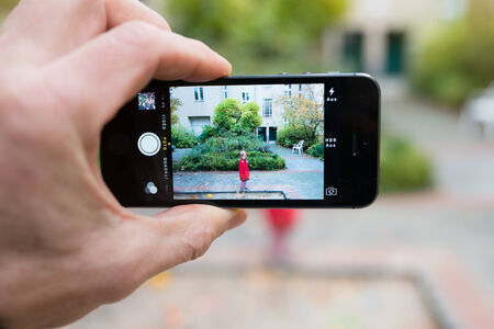 Picture of a Child taken by mobile phoneのeditorial素材