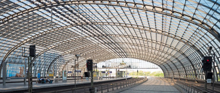 Glass roof contruction of the Hauptbahnhof in Berlin