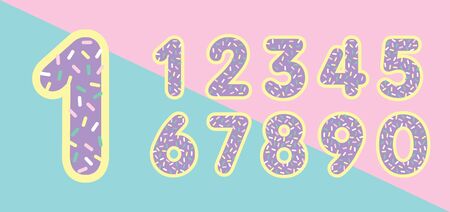 Alphabet Numbers with Colorful Sprinklesのイラスト素材