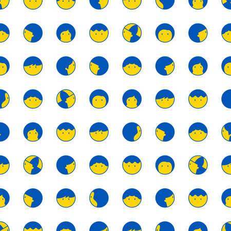 Ukraine seamless vector background with people iconsのイラスト素材