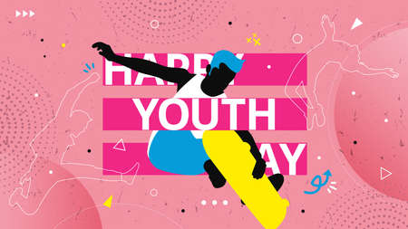 Happy international youth day illustrationのイラスト素材