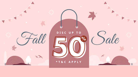 Fall sale banner templateのイラスト素材