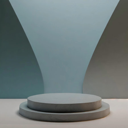 Abstract scene with podium for mock up presentation in minimal style, 3d renderの素材