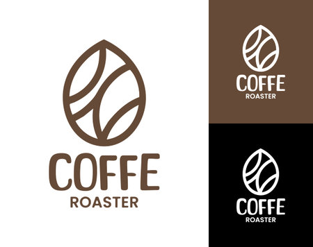 A modern coffee roastery  design suitable for specialty cafes, gourmet brands, and artisan coffee packaging.のイラスト素材
