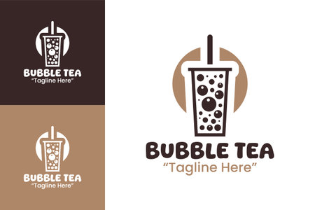 A stylish bubble tea  designed for beverage brands, frozen snack shops, and trendy lifestyle cafes.のイラスト素材