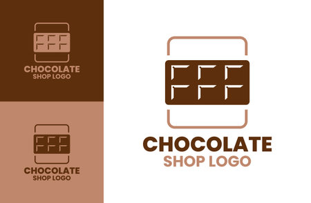 A stylish chocolate shop  design crafted for dessert stores, bakeries, and premium sweet product branding.のイラスト素材