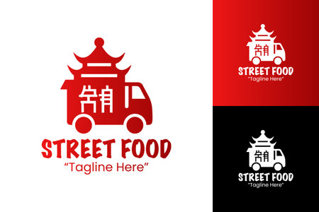 A traditional gourmet Asian street food  design showcasing authentic flavors, ideal for restaurants and food stalls.のイラスト素材