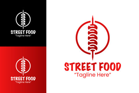 A creative Asian street food  design reflecting traditional vendor culture, perfect for restaurants and catering.のイラスト素材