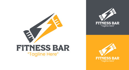 A creative fitness bar  design for gyms, wellness brands, and sports nutrition product lines.のイラスト素材