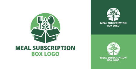 A minimal meal subscription box  crafted for eco-friendly food brands, healthy delivery services, and modern cafes.のイラスト素材