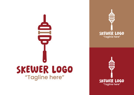 A creative skewer  designed for street food vendors, modern cafes, and grilled snack shops.のイラスト素材