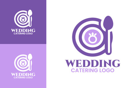 A premium wedding catering  designed for luxury events, professional hospitality services, and gourmet food branding.のイラスト素材
